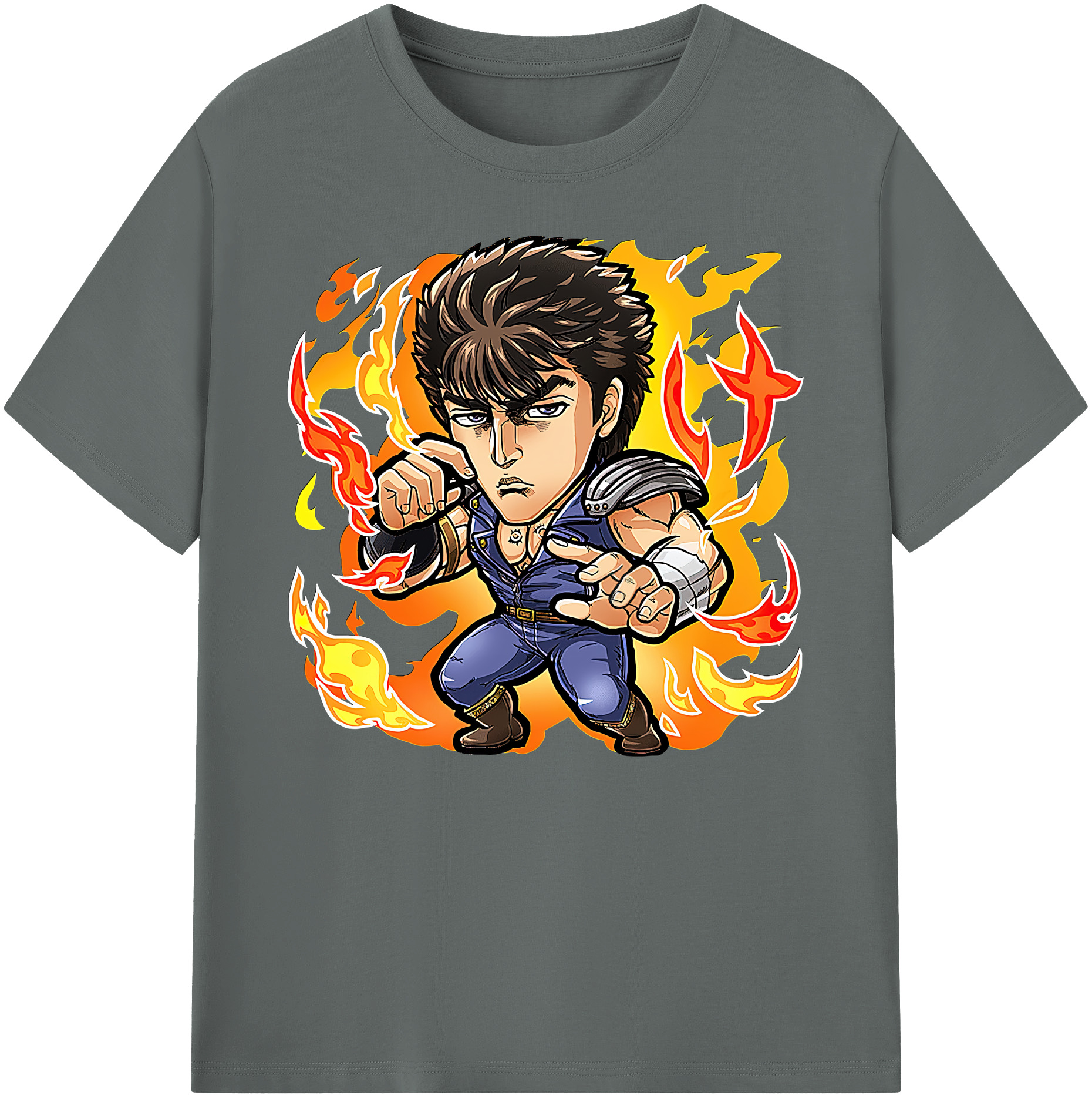 （画像用） 北斗の拳 Fist of the North Star 綿100％ メンズ半袖Tシャツ｜肌触りやわらか＆通気性